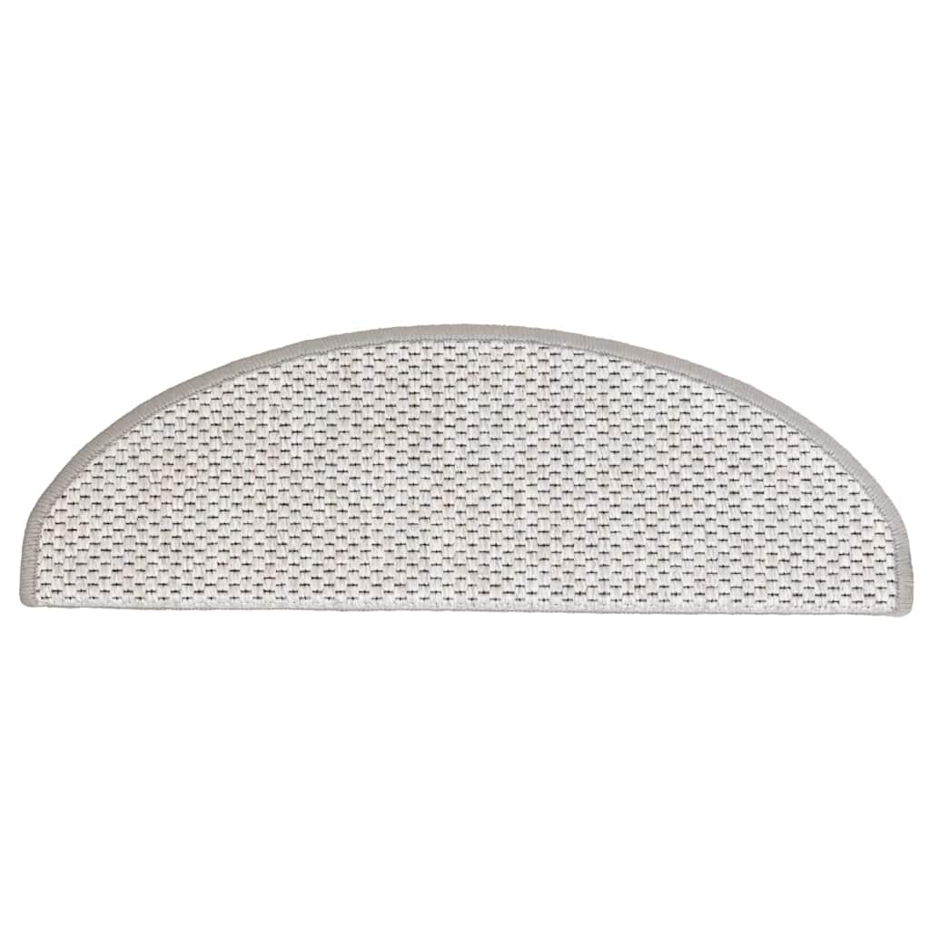selvklæbende trappemåtter 30 stk. 65x21x4 cm sisal-look platina