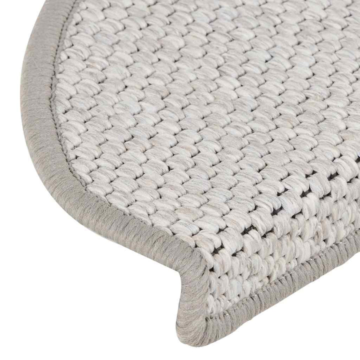 selvklæbende trappemåtter 30 stk. 65x21x4 cm sisal-look platina