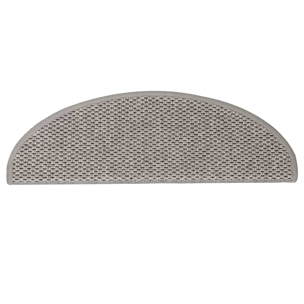 selvklæbende trappemåtter 30 stk. 65x21x4 cm sisal-look sølv