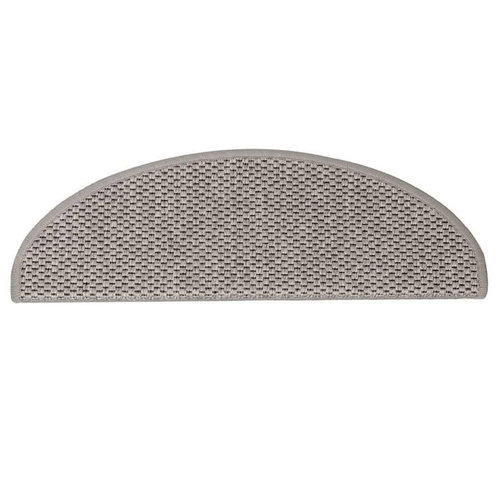selvklæbende trappemåtter 30 stk. 65x21x4 cm sisal-look sølv