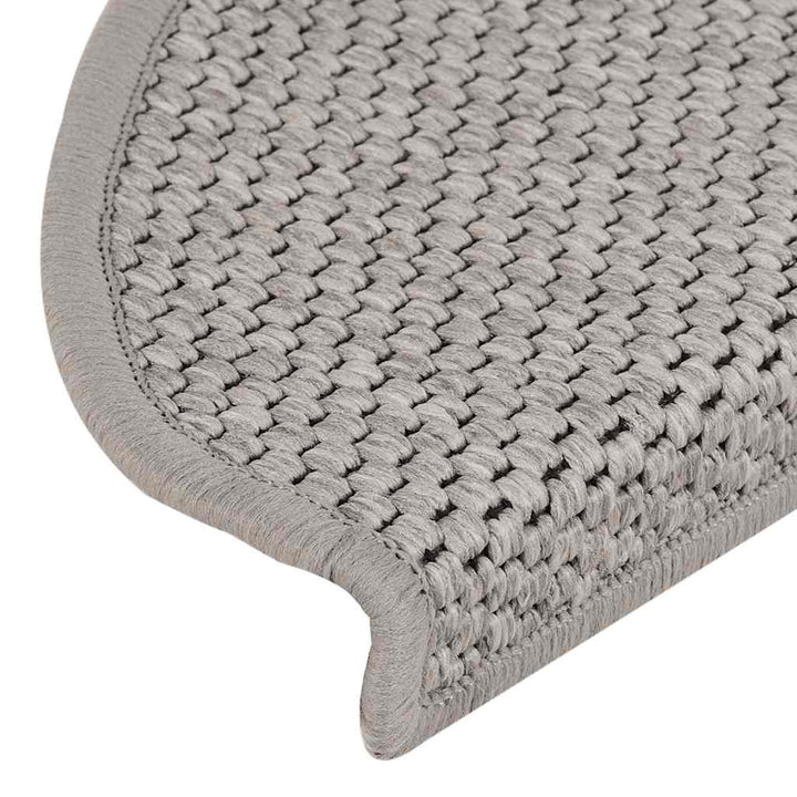 selvklæbende trappemåtter 30 stk. 65x21x4 cm sisal-look sølv