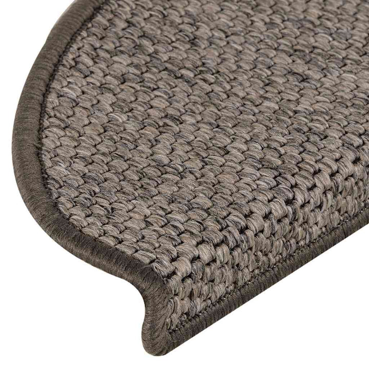 selvklæbende trappemåtter 30stk. 65x21x4cm sisal-look brunbeige