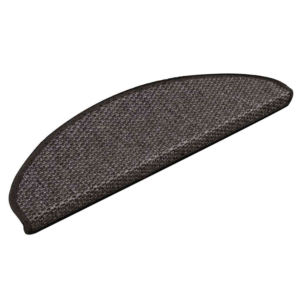 selvklæbende trappemåtter 30 stk. 65x21x4cm sisal-look antracit