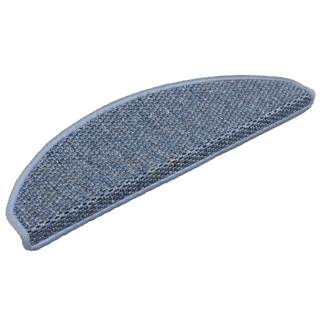 selvklæbende trappemåtter 30 stk. 65x21x4 cm sisal-look blå