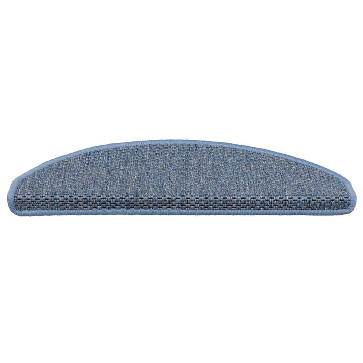 selvklæbende trappemåtter 30 stk. 65x21x4 cm sisal-look blå