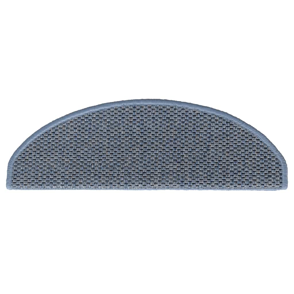 selvklæbende trappemåtter 30 stk. 65x21x4 cm sisal-look blå