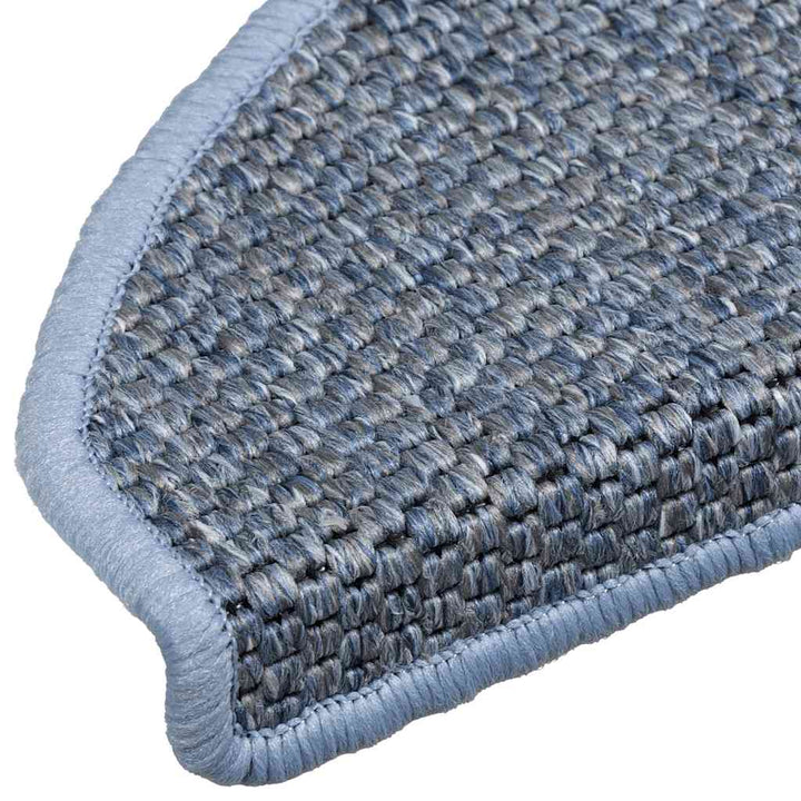 selvklæbende trappemåtter 30 stk. 65x21x4 cm sisal-look blå