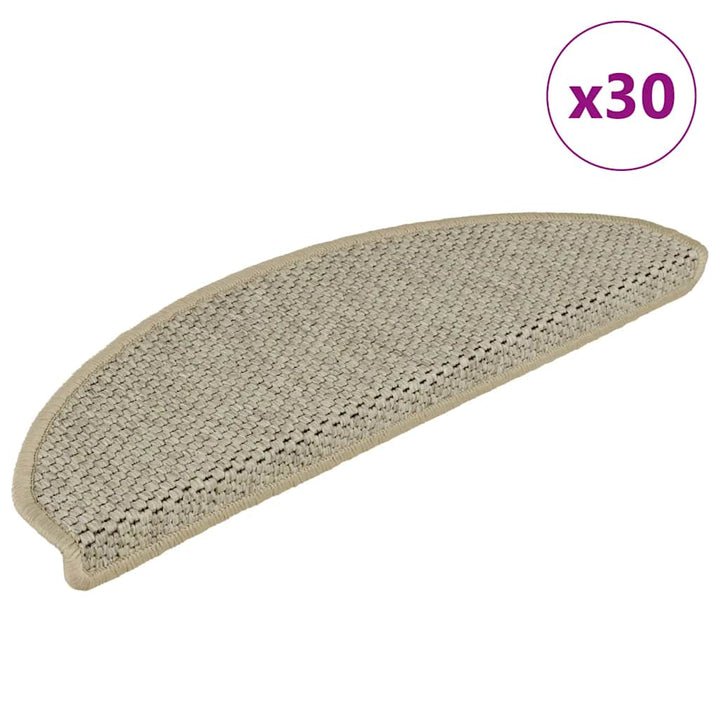 selvklæbende trappemåtter 30 stk. 65x21x4cm sisal-look lysegrøn
