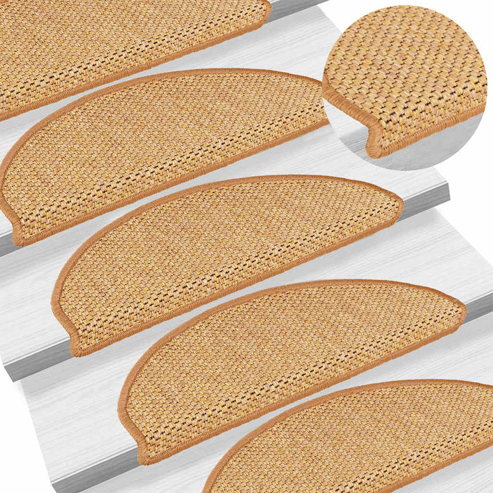 selvklæbende trappemåtter 30 stk. 65x21x4 cm sisal-look sisal