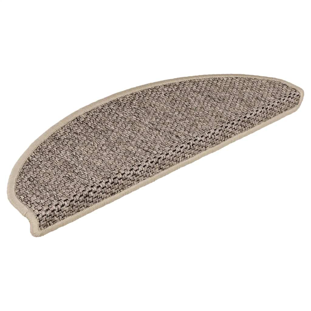 selvklæbende trappemåtter 30 stk. 65x21x4 cm sisal-look beige