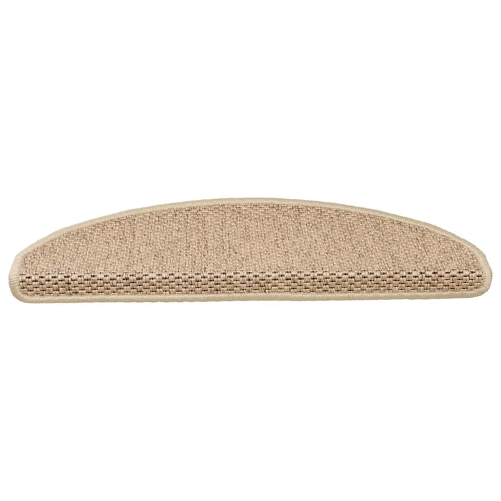 selvklæbende trappemåtter 30stk. 65x21x4cm sisal-look sandfarve