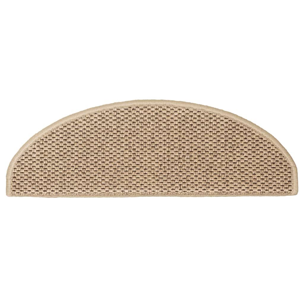 selvklæbende trappemåtter 30stk. 65x21x4cm sisal-look sandfarve