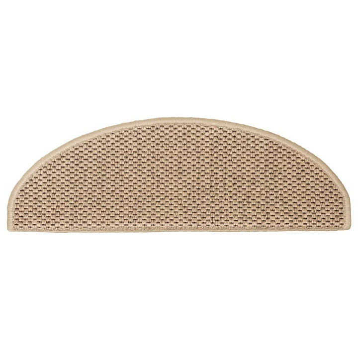 selvklæbende trappemåtter 30stk. 65x21x4cm sisal-look sandfarve