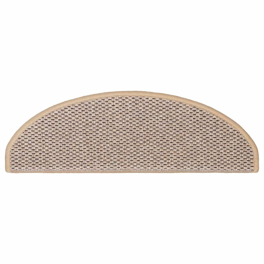 selvklæbende trappemåtter 30stk. 65x21x4cm sisal-look lys beige