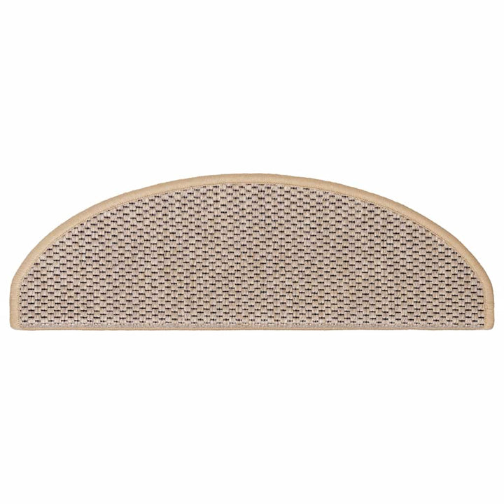 selvklæbende trappemåtter 30stk. 65x21x4cm sisal-look lys beige