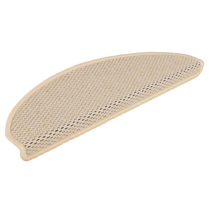 selvklæbende trappemåtter 30 stk. 65x21x4 cm sisal-look creme