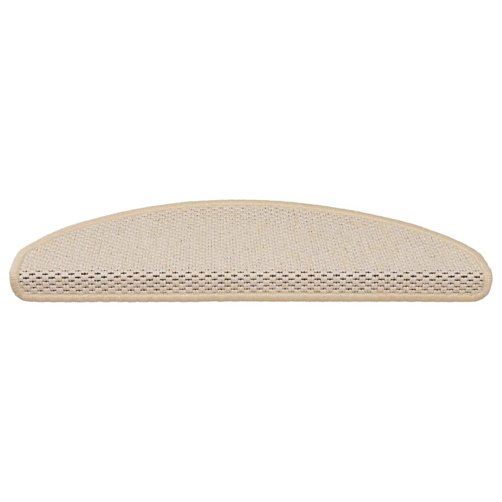 selvklæbende trappemåtter 30 stk. 65x21x4 cm sisal-look creme