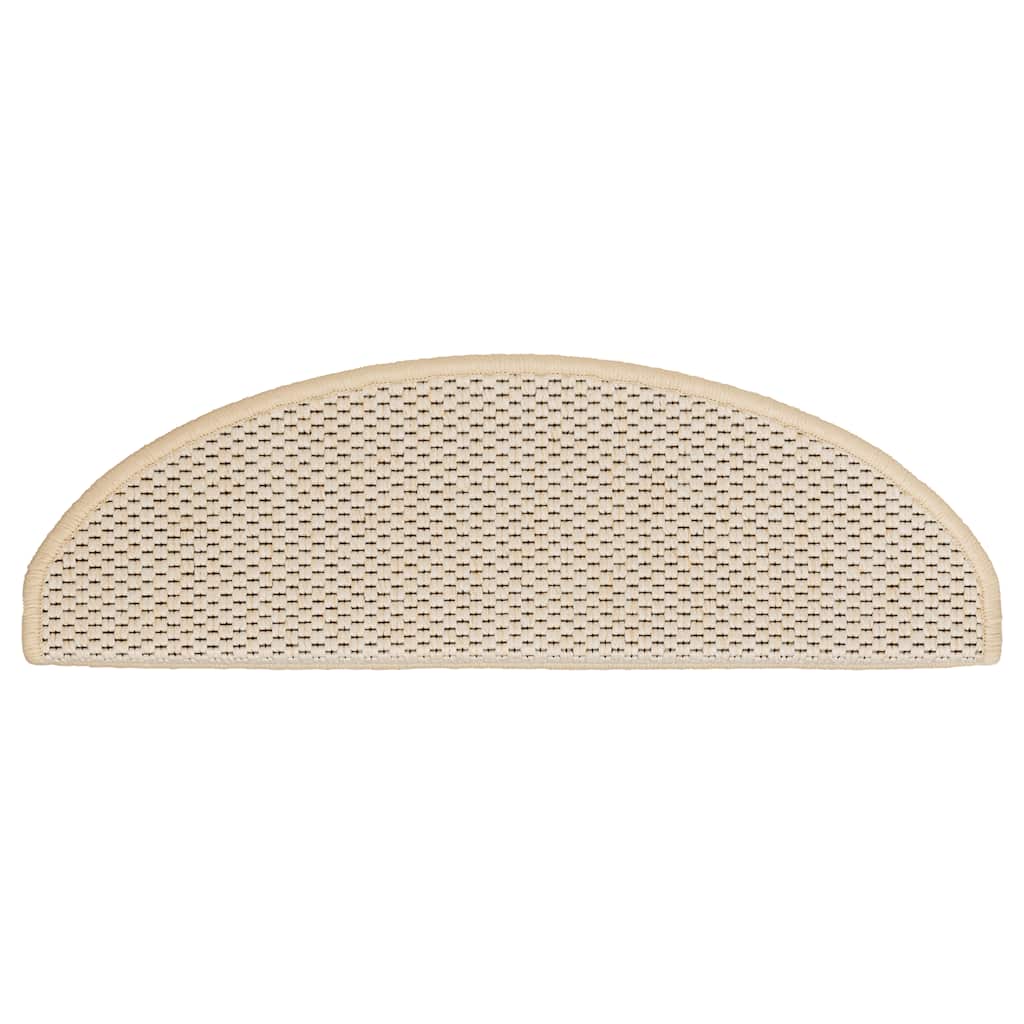 selvklæbende trappemåtter 30 stk. 65x21x4 cm sisal-look creme