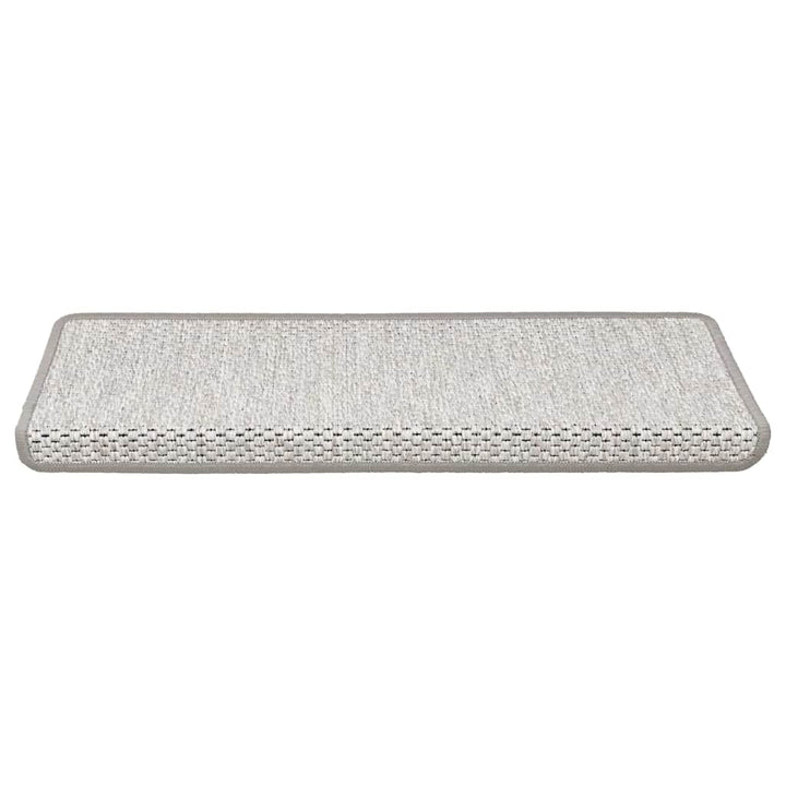 selvklæbende trappemåtter 30 stk. 65x21x4 cm sisal-look platina