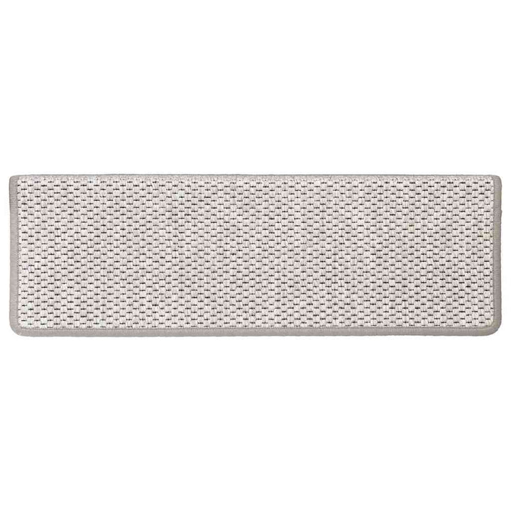 selvklæbende trappemåtter 30 stk. 65x21x4 cm sisal-look platina