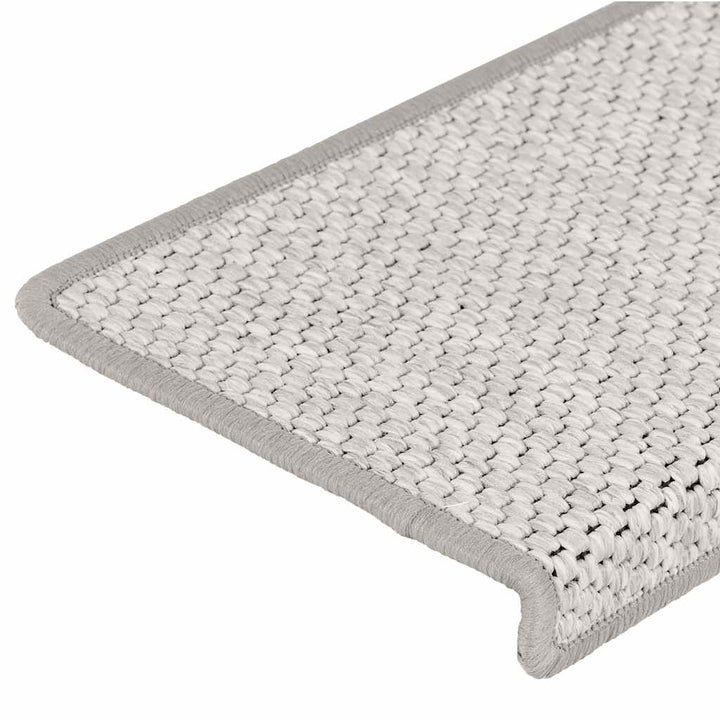 selvklæbende trappemåtter 30 stk. 65x21x4 cm sisal-look platina