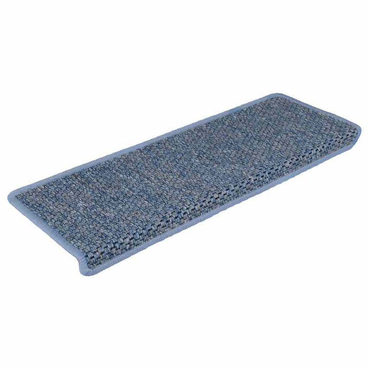 selvklæbende trappemåtter 30 stk. 65x21x4 cm sisal-look blå