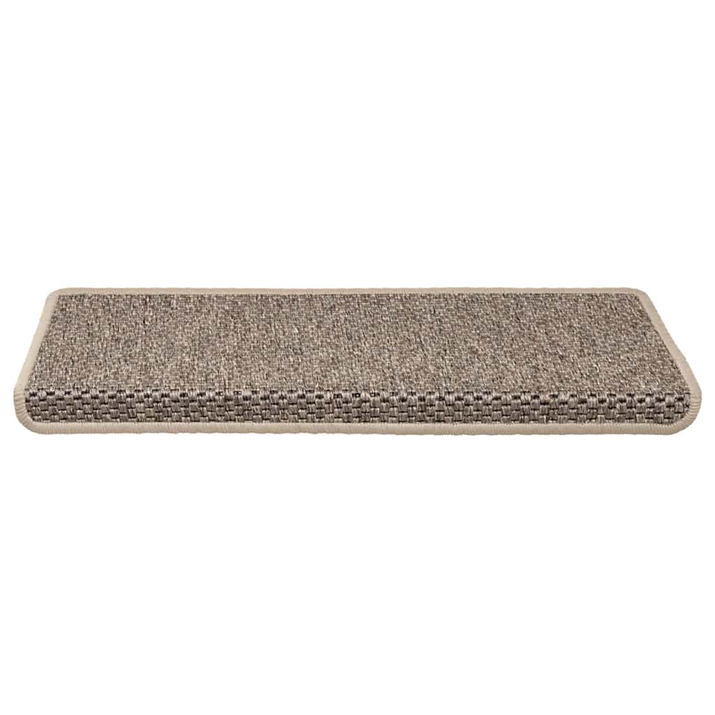 selvklæbende trappemåtter 30 stk. 65x21x4 cm sisal-look beige