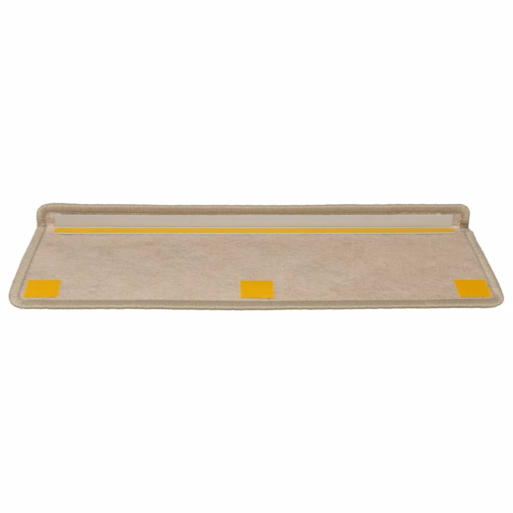 selvklæbende trappemåtter 30stk. 65x21x4cm sisal-look sandfarve