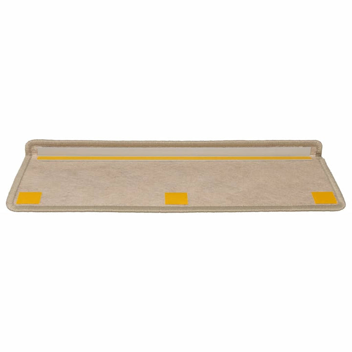 selvklæbende trappemåtter 30stk. 65x21x4cm sisal-look sandfarve