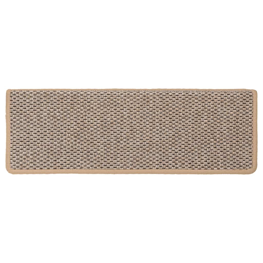 selvklæbende trappemåtter 30stk. 65x21x4cm sisal-look lys beige