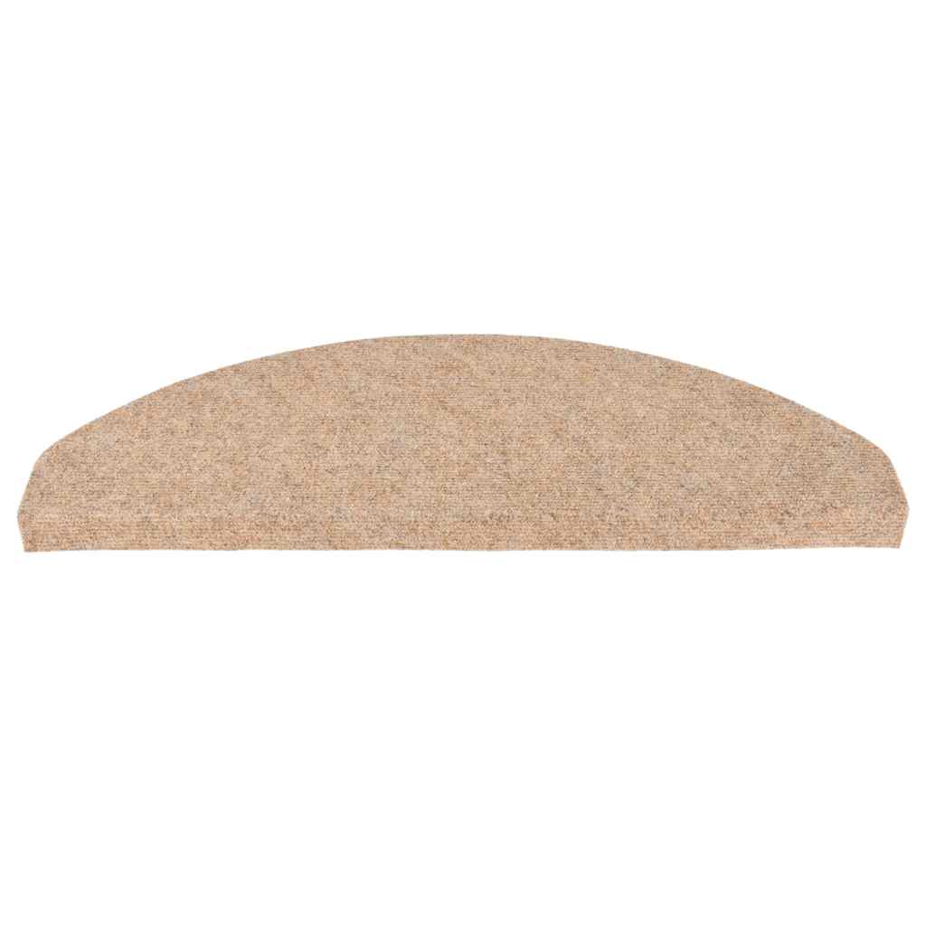 selvklæbende trappemåtter 30 stk. 65x22,5x3,5 cm beige