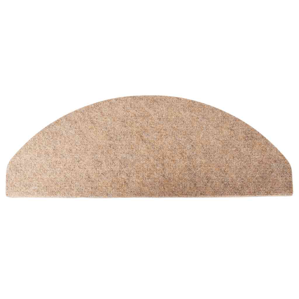 selvklæbende trappemåtter 30 stk. 65x22,5x3,5 cm beige