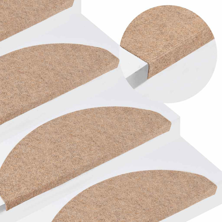 selvklæbende trappemåtter 30 stk. 65x22,5x3,5 cm beige