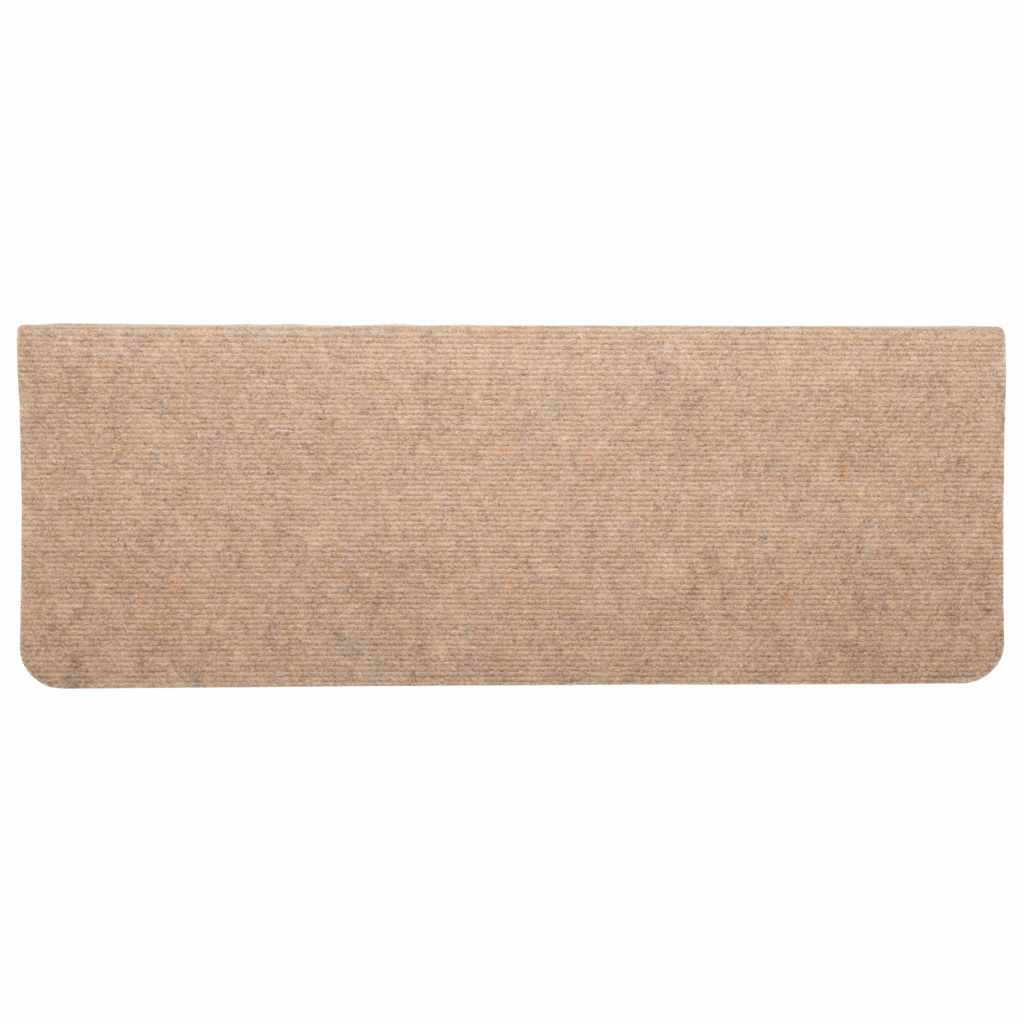 selvklæbende trappemåtter 30 stk. 65x24,5x3,5 cm beige