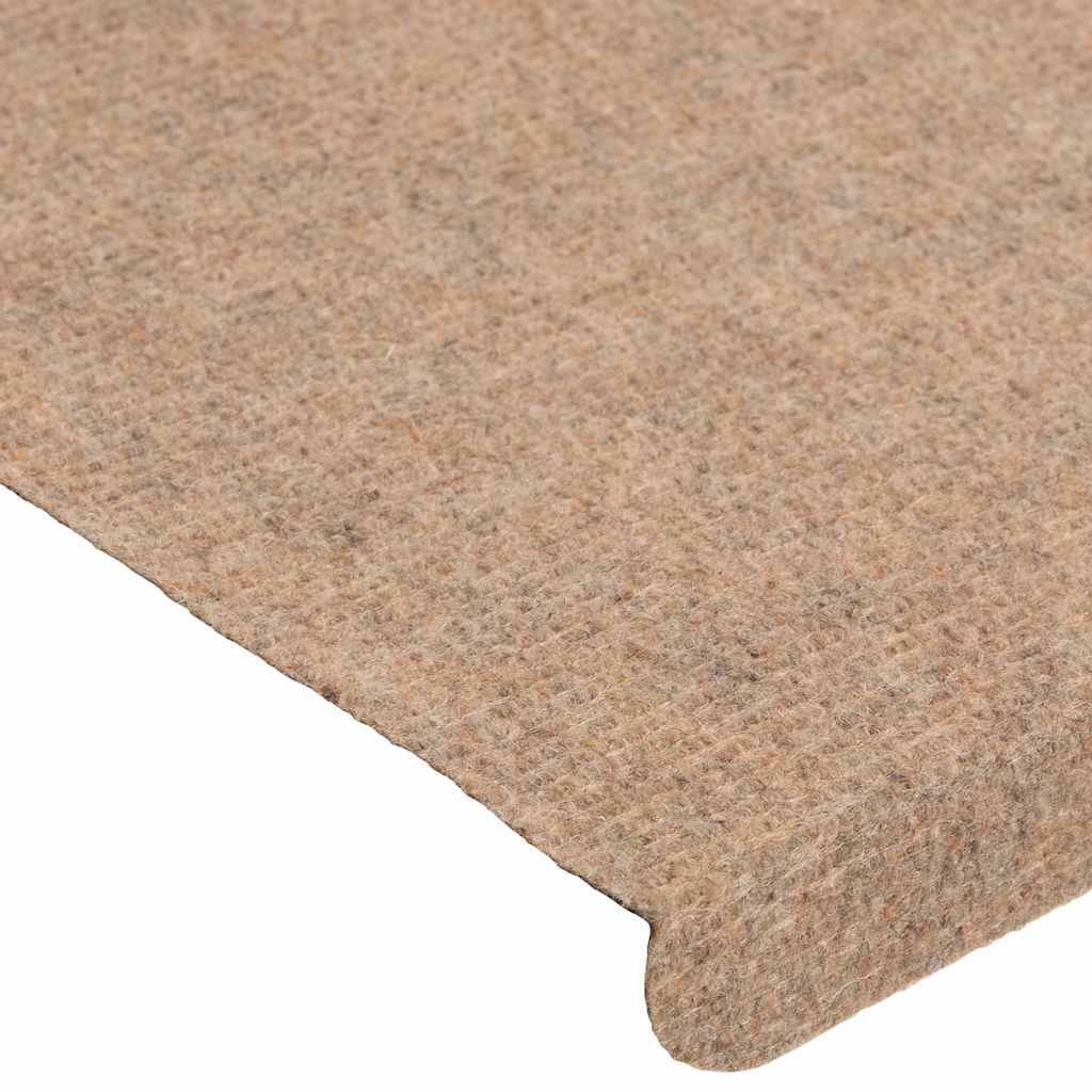 selvklæbende trappemåtter 30 stk. 65x24,5x3,5 cm beige