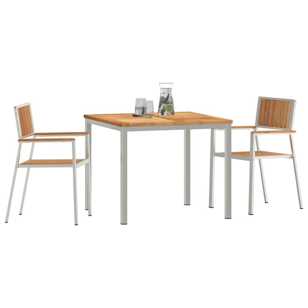 Have Spisebordssæt 3 pcs Brun Massivt teaktræ