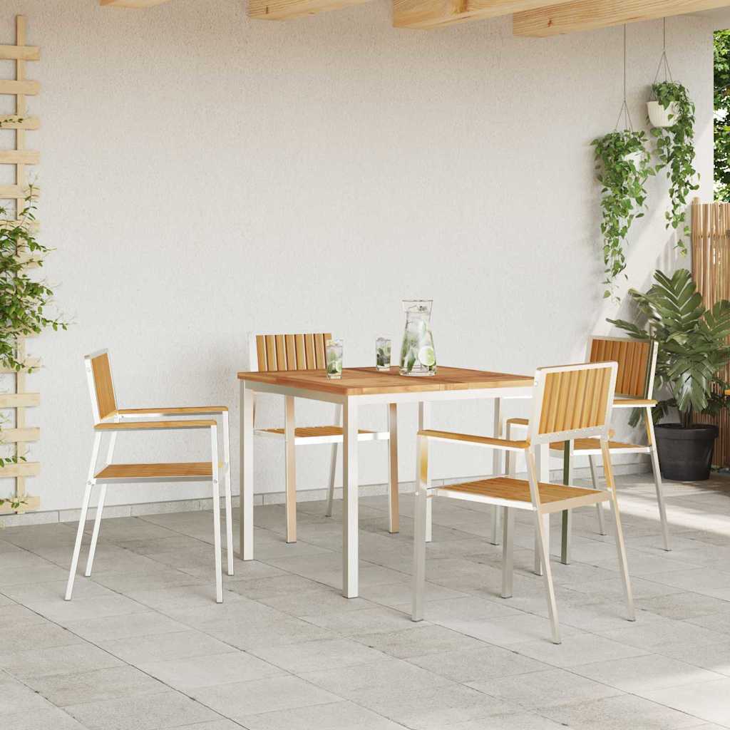 Have Spisebordssæt 5 pcs Brun Massivt teaktræ