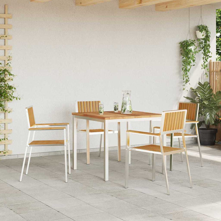 Have Spisebordssæt 5 pcs Brun Massivt teaktræ