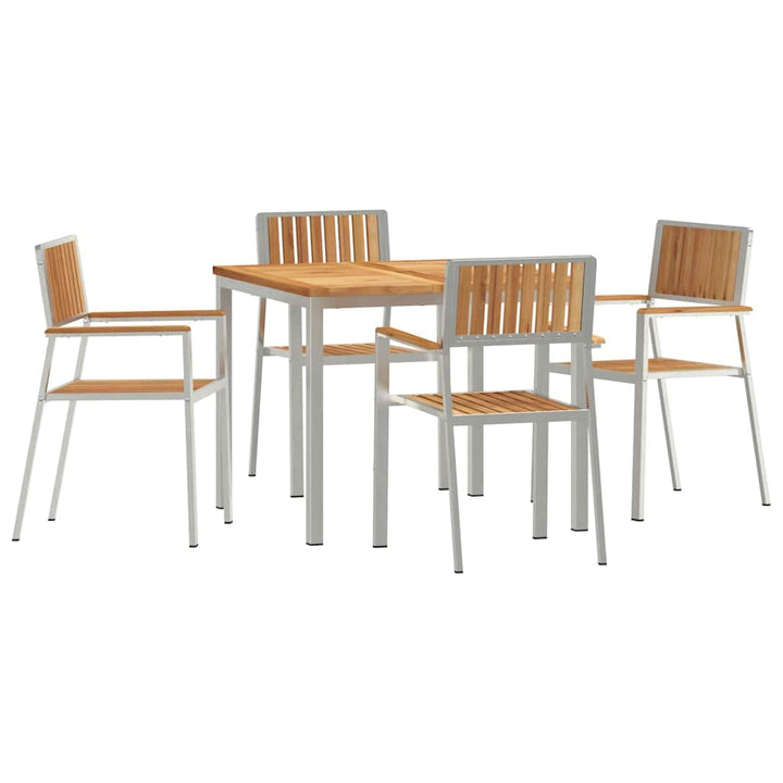 Have Spisebordssæt 5 pcs Brun Massivt teaktræ
