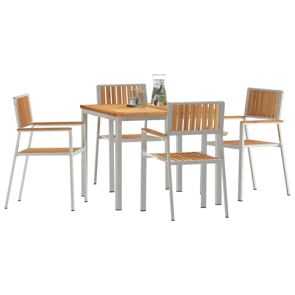 Have Spisebordssæt 5 pcs Brun Massivt teaktræ