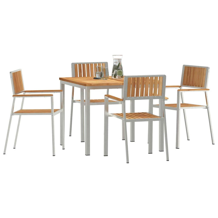 Have Spisebordssæt 5 pcs Brun Massivt teaktræ