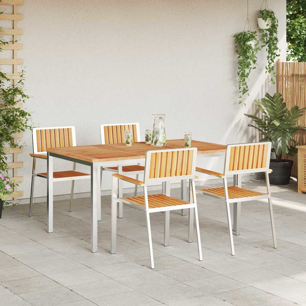 Have Spisebordssæt 5 pcs Brun Massivt teaktræ