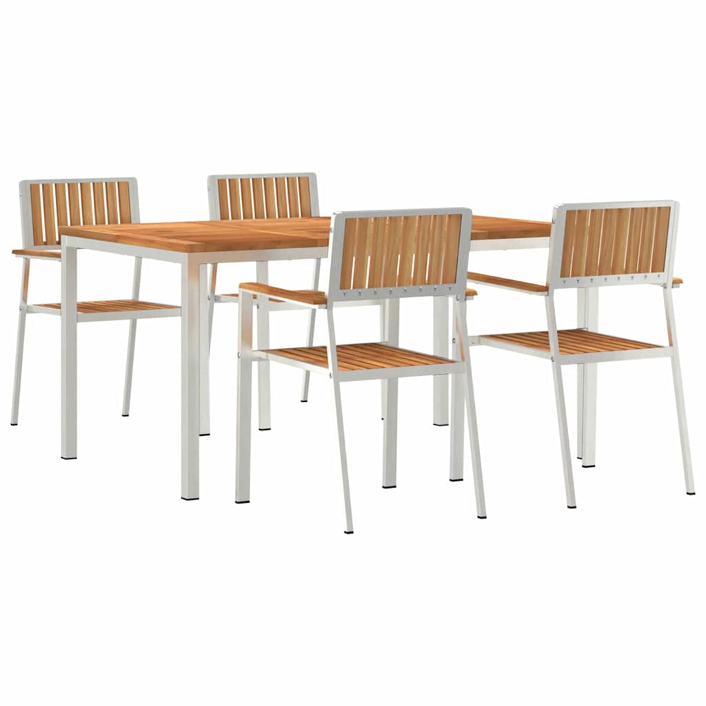 Have Spisebordssæt 5 pcs Brun Massivt teaktræ
