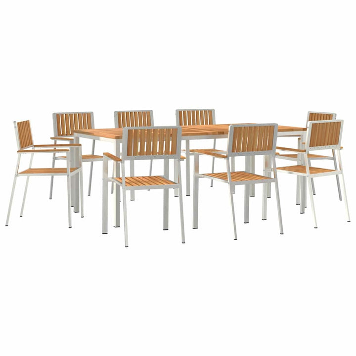 Have Spisebordssæt 9 pcs Brun Massivt teaktræ
