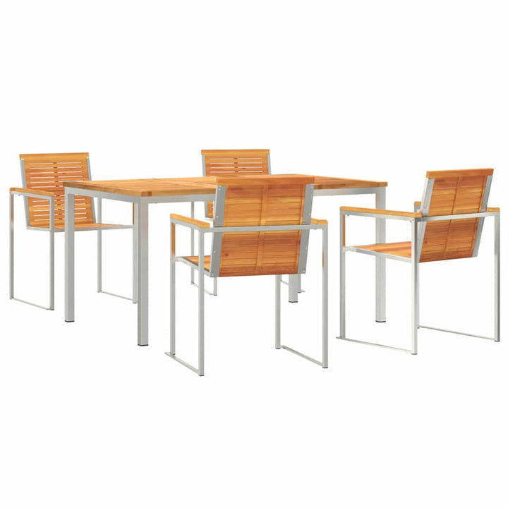 Have Spisebordssæt 5 pcs Massivt træ akacie
