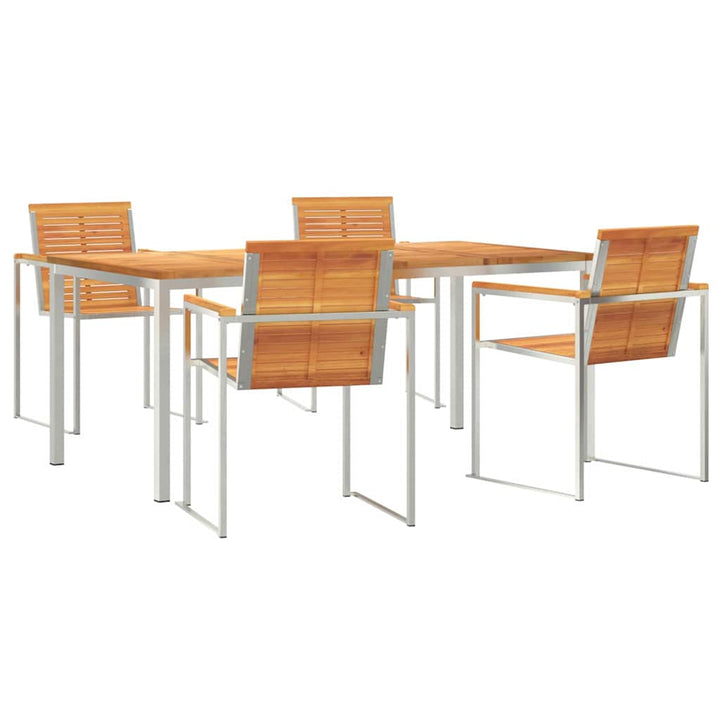 Have Spisebordssæt 5 pcs Massivt træ akacie