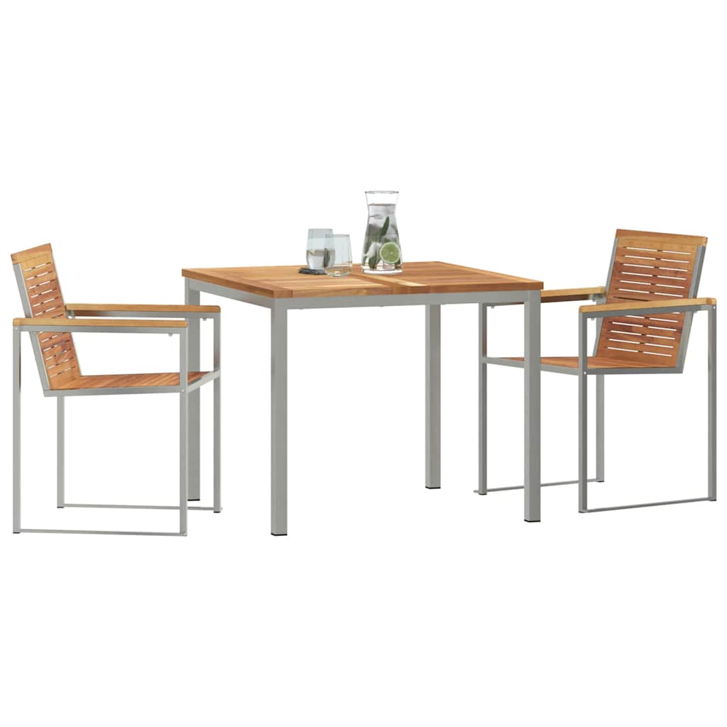 Have Spisebordssæt 3 pcs Massivt teaktræ