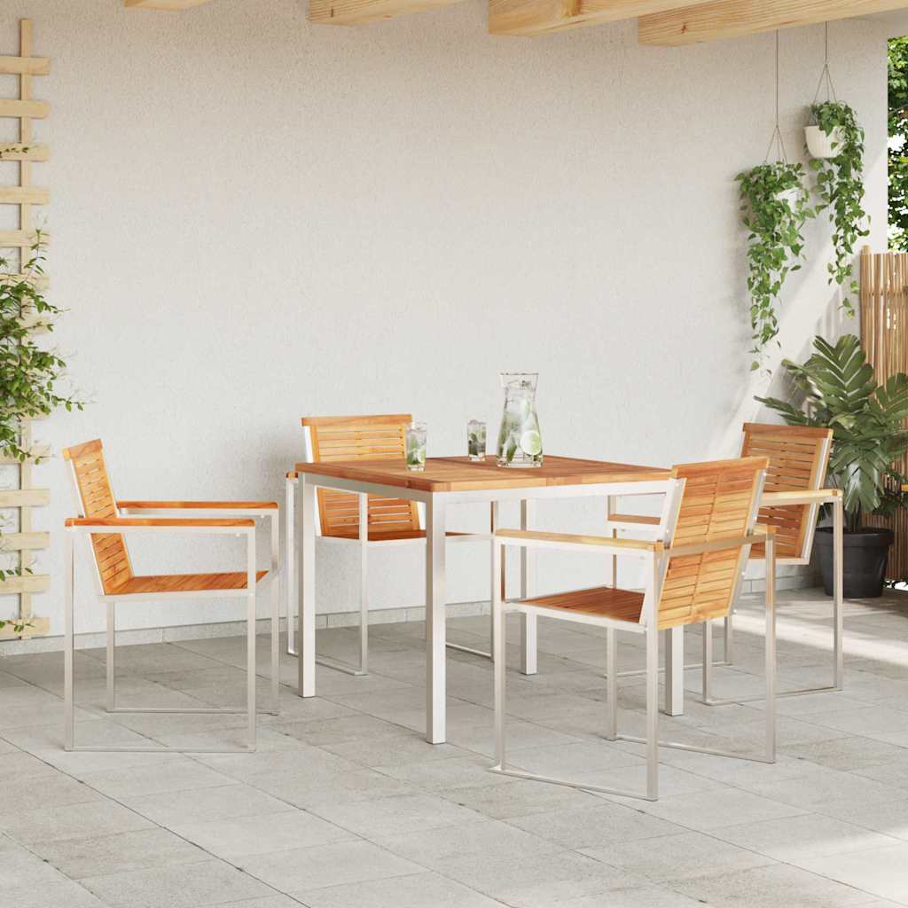 Have Spisebordssæt 5 pcs Massivt teaktræ