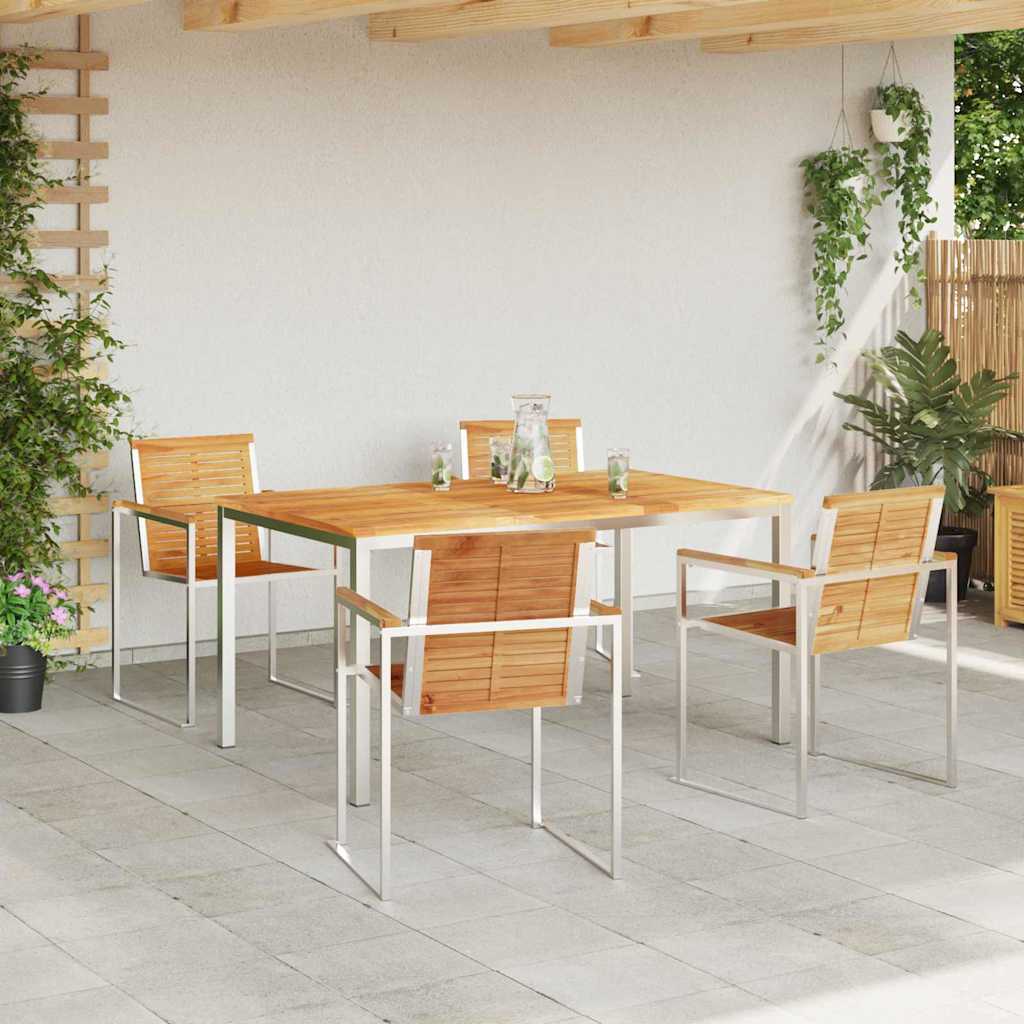 Have Spisebordssæt 5 pcs Massivt teaktræ