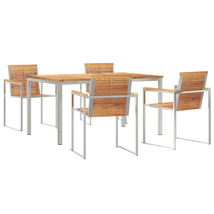 Have Spisebordssæt 5 pcs Massivt teaktræ